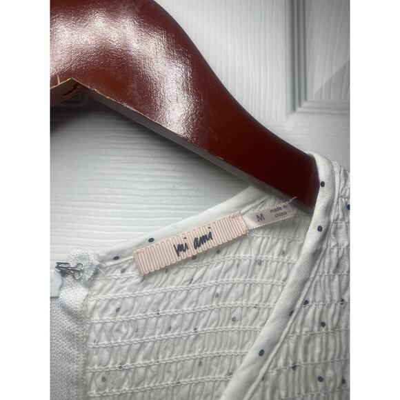 NWOT Mi Ami White Puff Sleeve Babydoll‎ Short Sleeve Blouse Size Medium - Picture 3 of 4